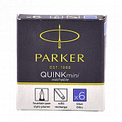 Картридж PARKER - Quink Z17 Mini - Cиние для перьевых ручек (CW1950409) - 6 шт