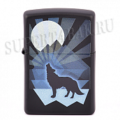  Zippo 29864 - Wolf and Moon Design - Black Matte